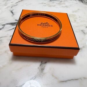 Hermes Gold-Tone Bangle Bracelet